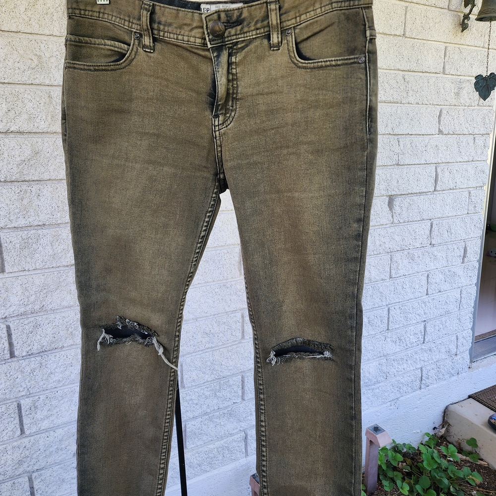 Free People Olive Skinny Jeans